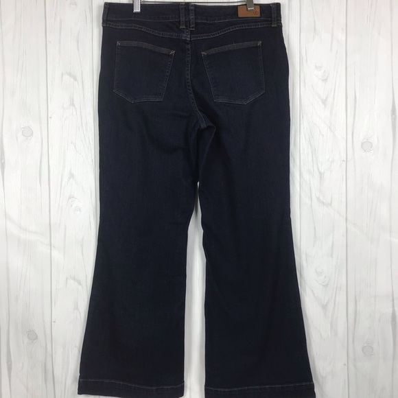 Lands End Trouser Jean Size 12 Women Blue Mid Rise - Picture 3 of 8
